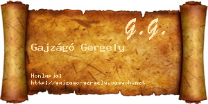 Gajzágó Gergely névjegykártya