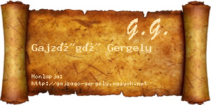 Gajzágó Gergely névjegykártya